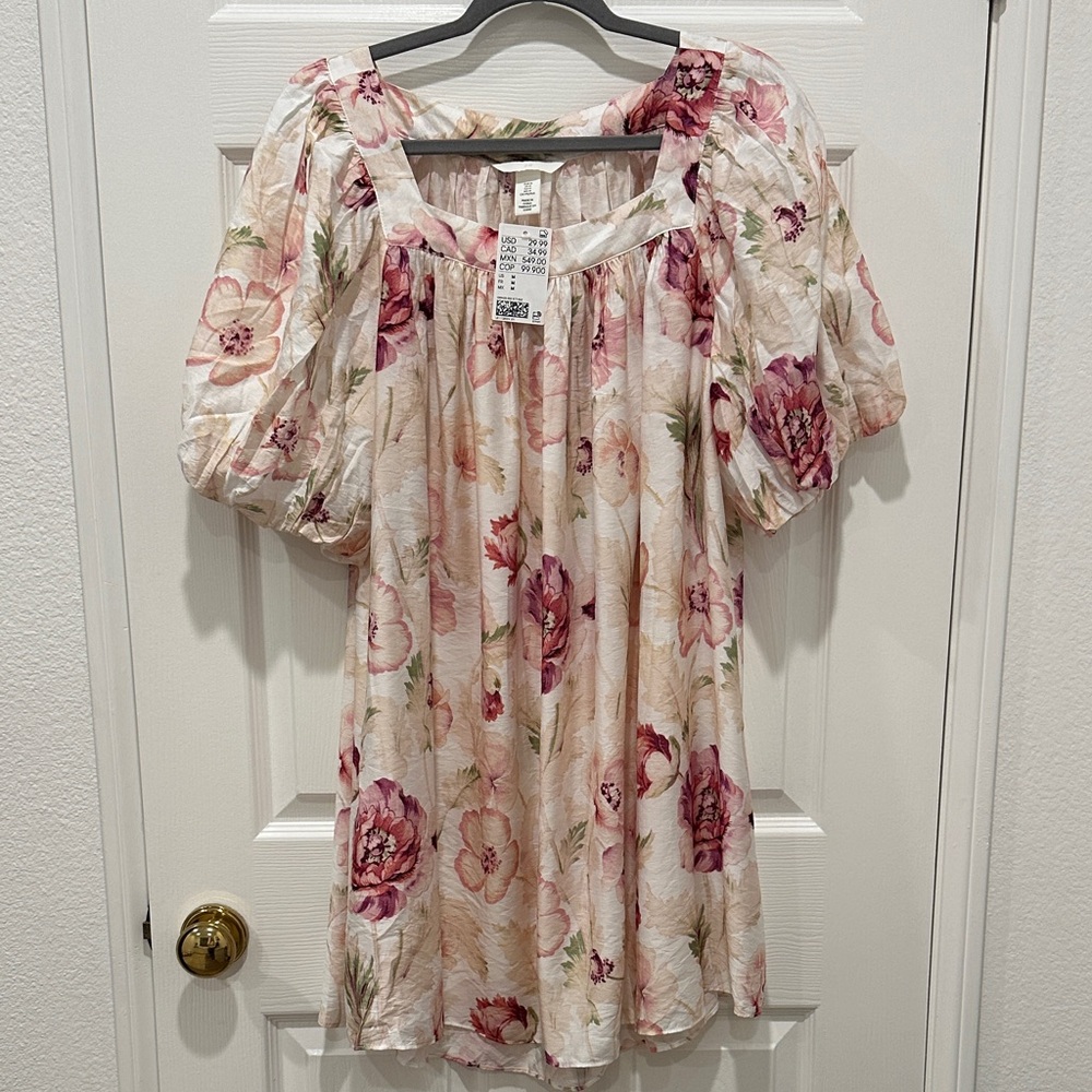 H&M Pink and Cream Floral Dress
